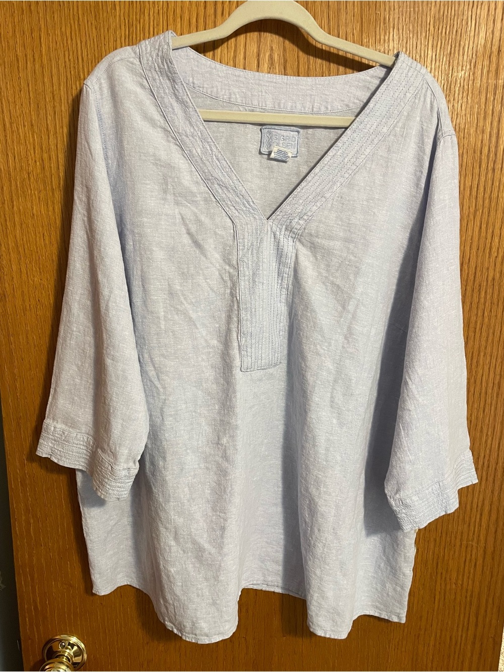 Sigrid Olsen Linen Top WOMEN'S 2X Blue Tunic